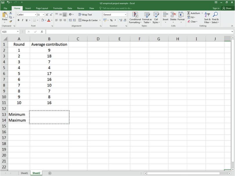 How to find the minimum, maximum, and range of a variable.
