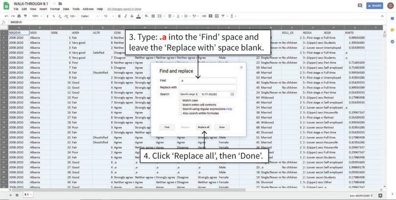 Find and replace specific cell entries
: ‘Find and Replace’ in Google Sheets is similar to this feature in Microsoft Word, except that it searches for text in individual cells rather than in lines of text. You can adapt steps 1–4 to change specific values of cells in a column, for example replacing a particular word with a particular number.
