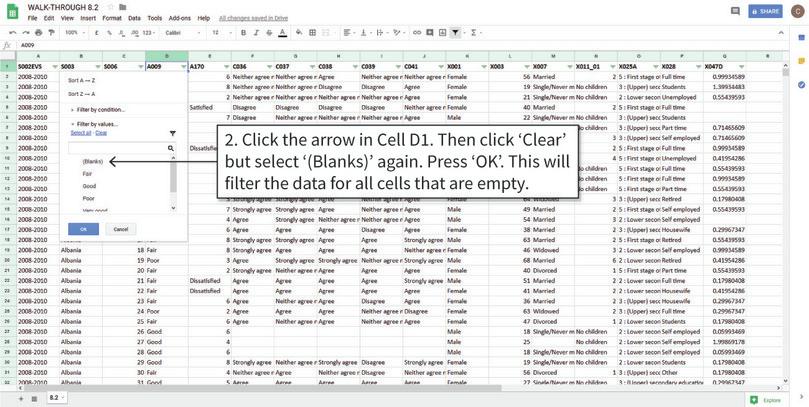 Filter the relevant rows
: After step 2, you will see all the data that needs to be deleted.
