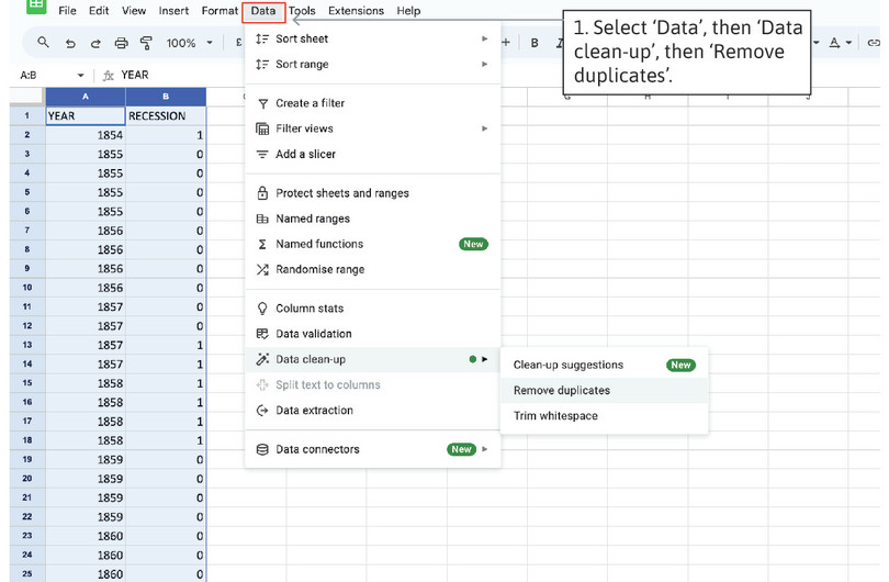 Removing duplicate values
