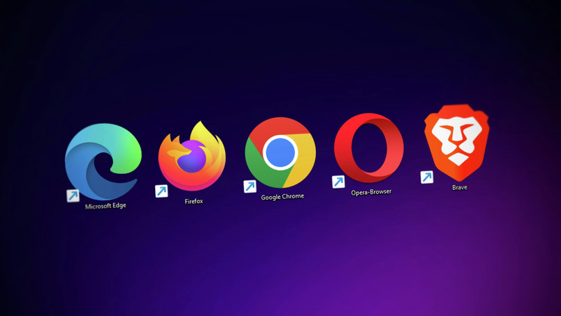 Computer screen with browser icons.